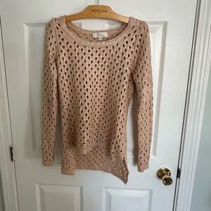 Olive & Oak Women's Beige Open-Knit Sweater